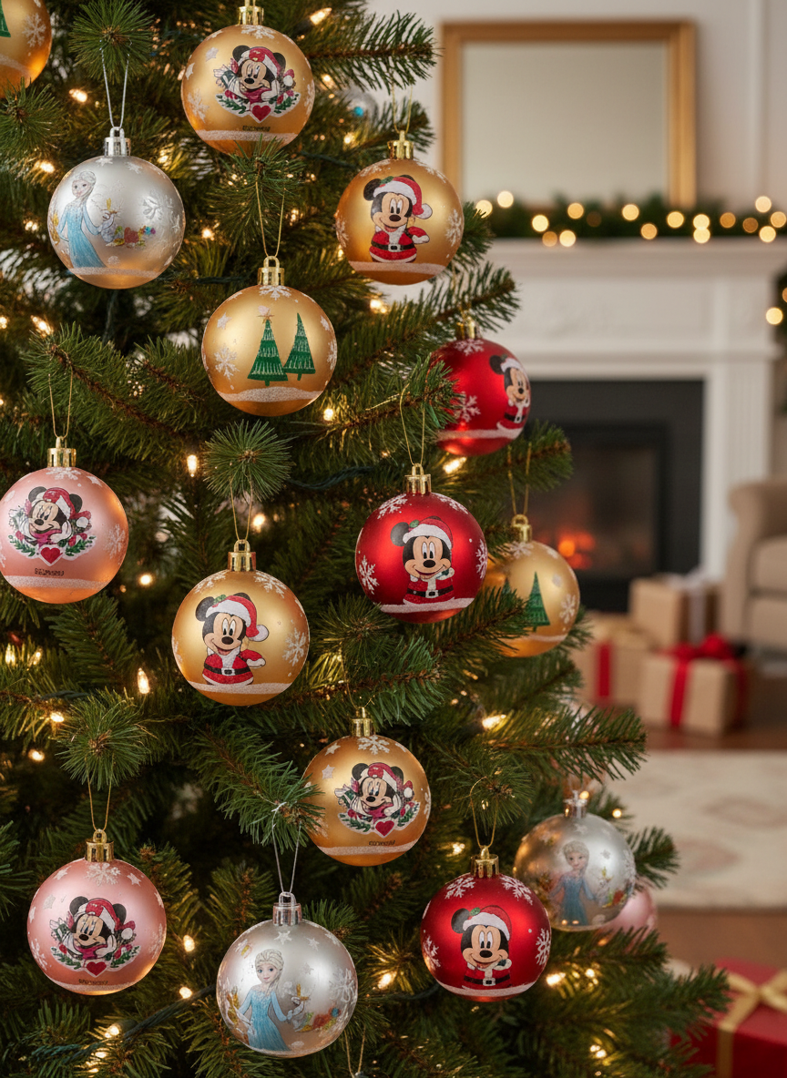 Set 10 Globuri brad Frozen argintii 6 cm