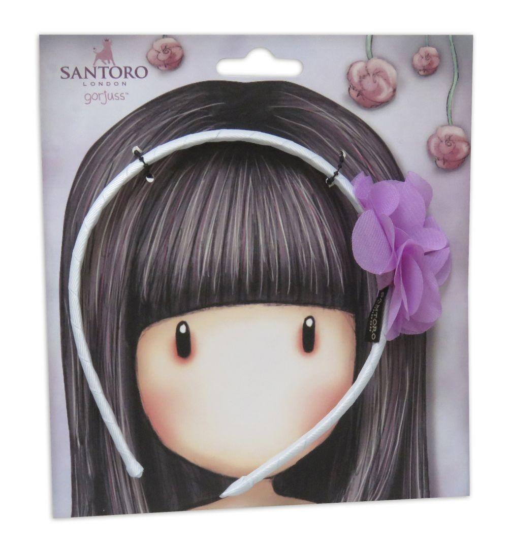 Bentita pentru par rigida cu floare Santoro Gorjuss - Rosebud - Nitzi.ro