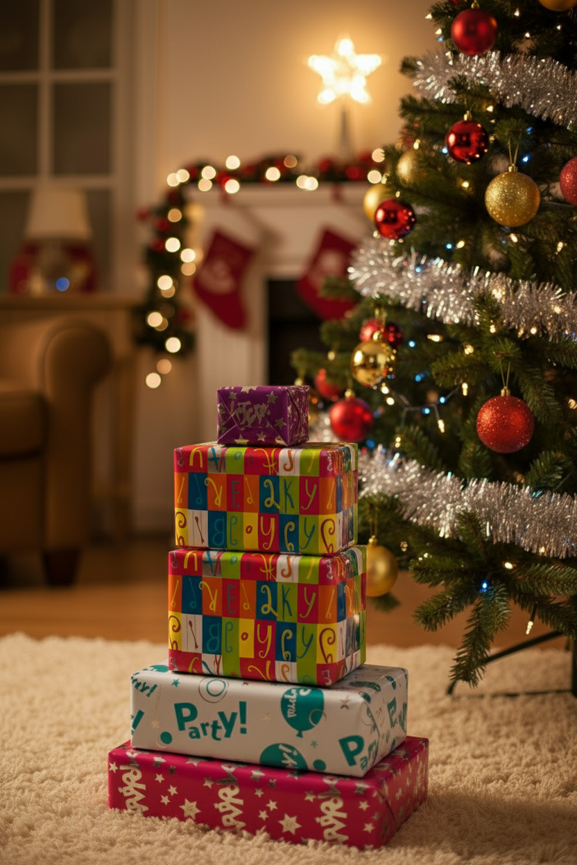 Folie pentru cadouri culori metalice 4mx0.7m