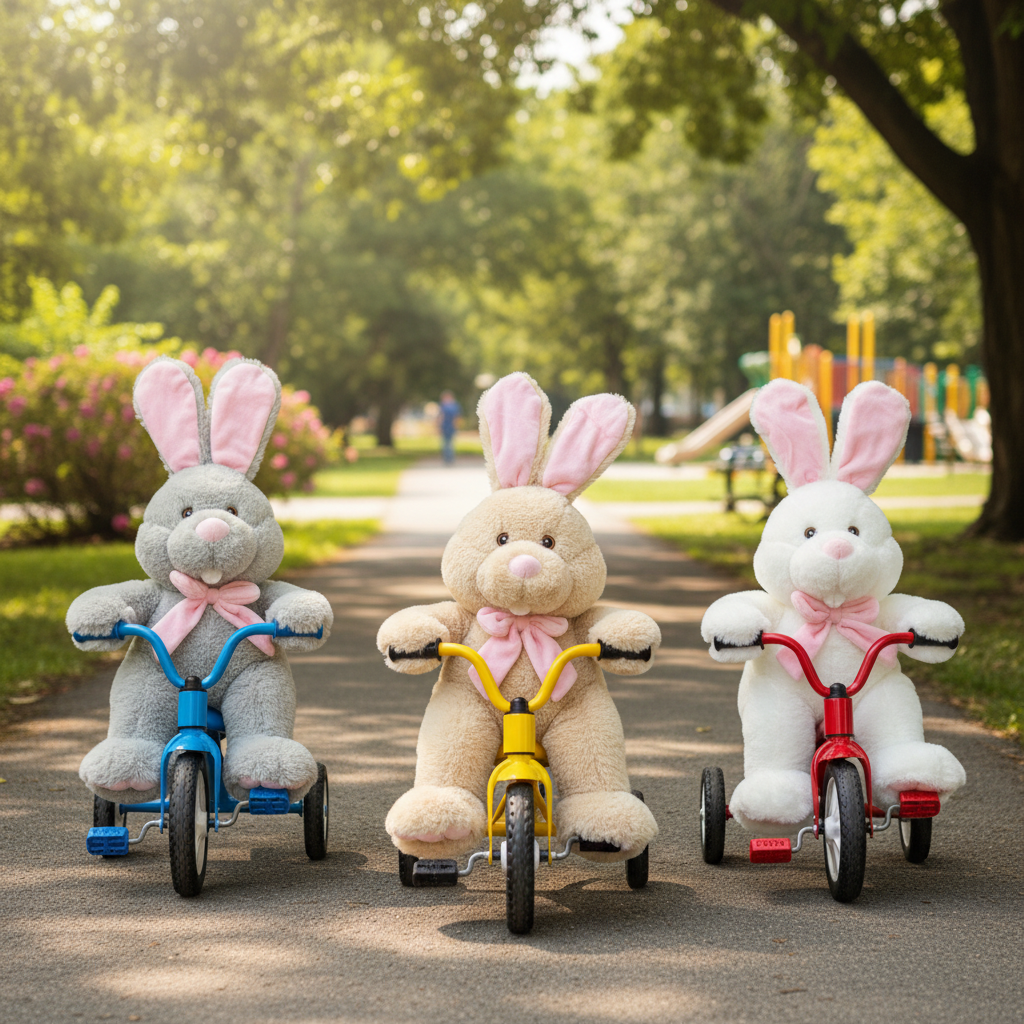 Jucărie copii Iepure de plus cafeniu cu funda 30 cm