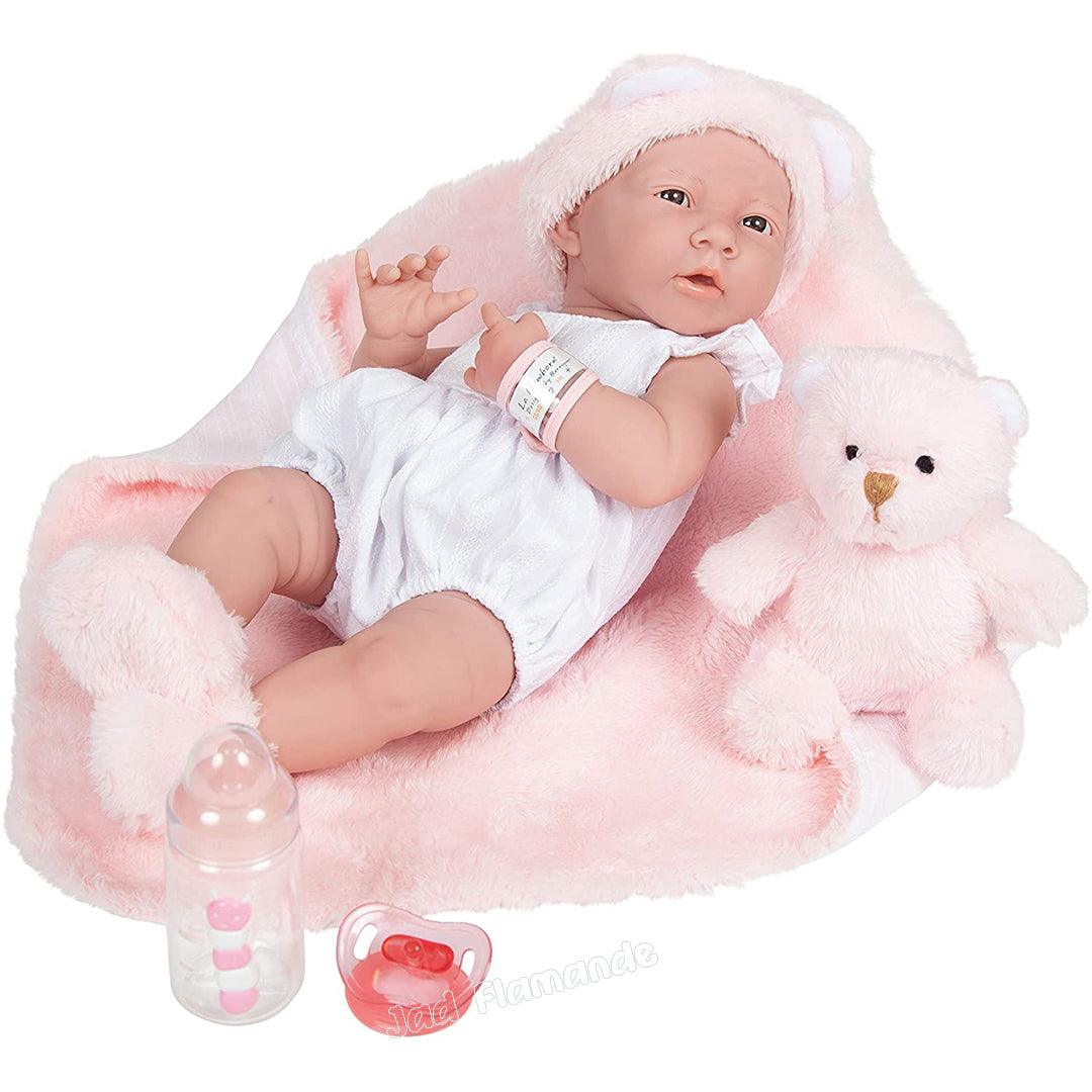 Papusa Bebe cu bentita roz si botosei - Nitzi.ro