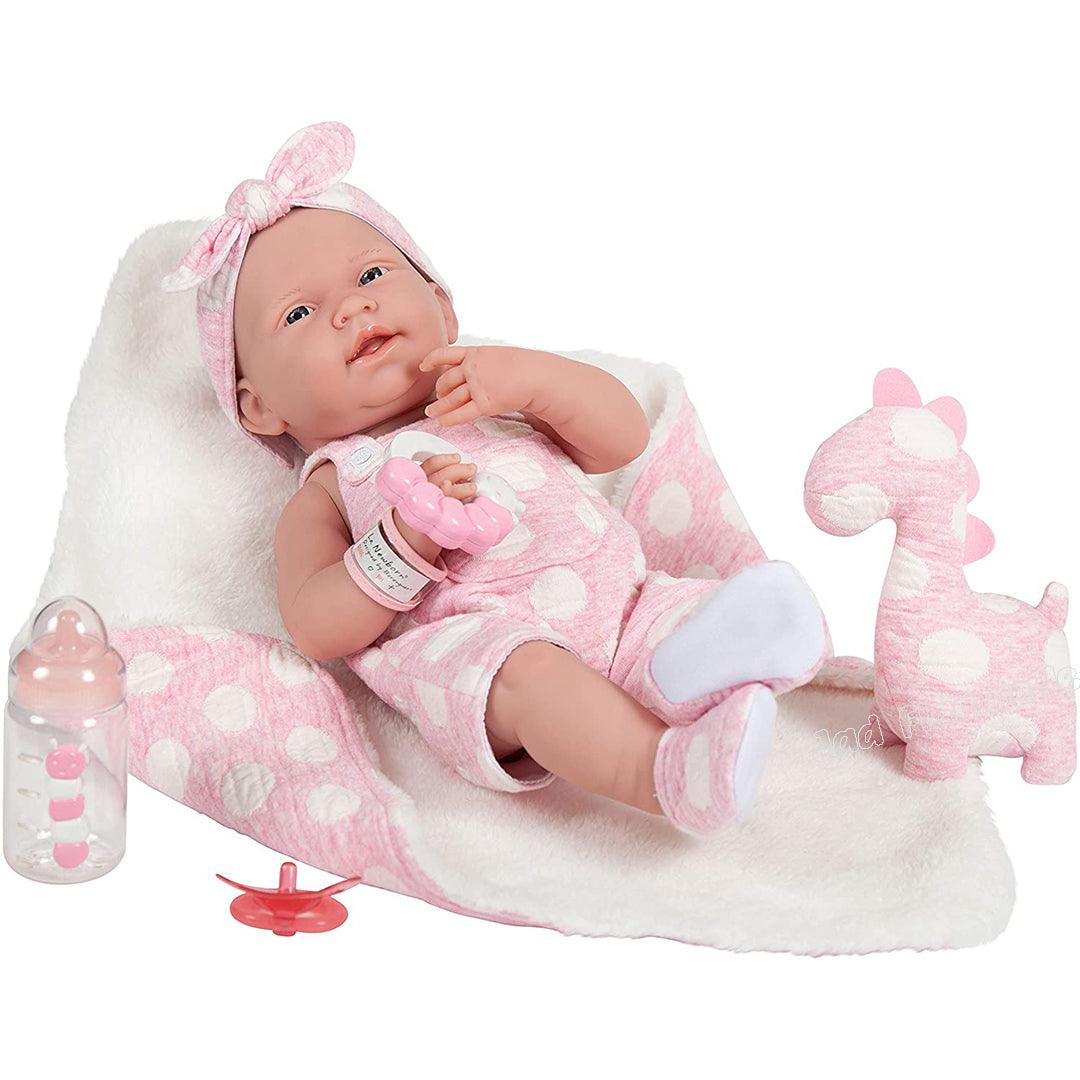 Papusa Bebe cu bentita si dinozaur roz - Nitzi.ro