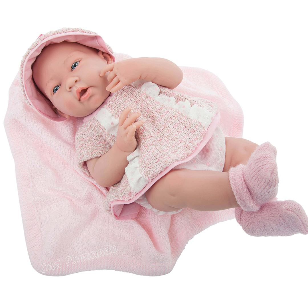 Papusa Bebe in costum roz cu palarie - Nitzi.ro