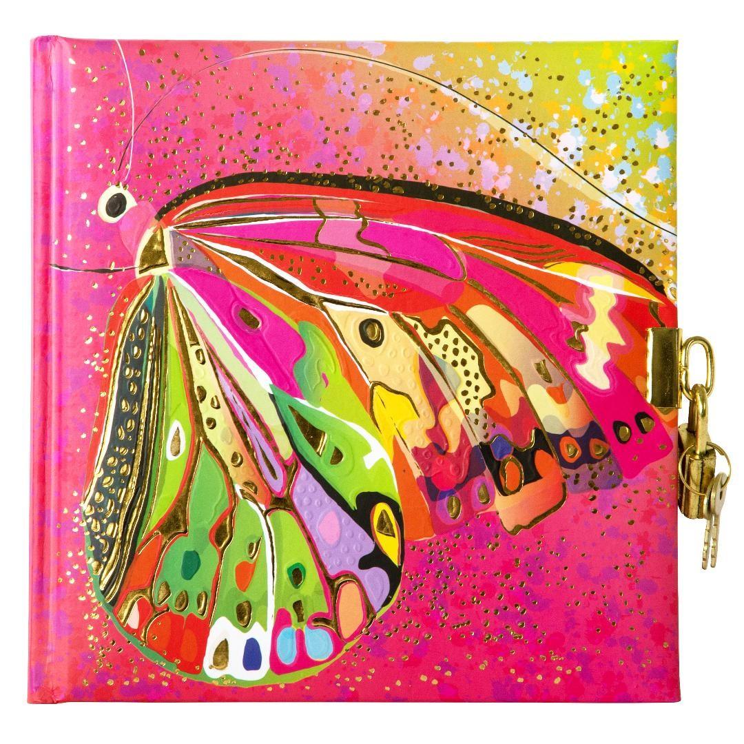 Agenda Goldbuch cu lacat Flower Pink Butterfly - Nitzi.ro