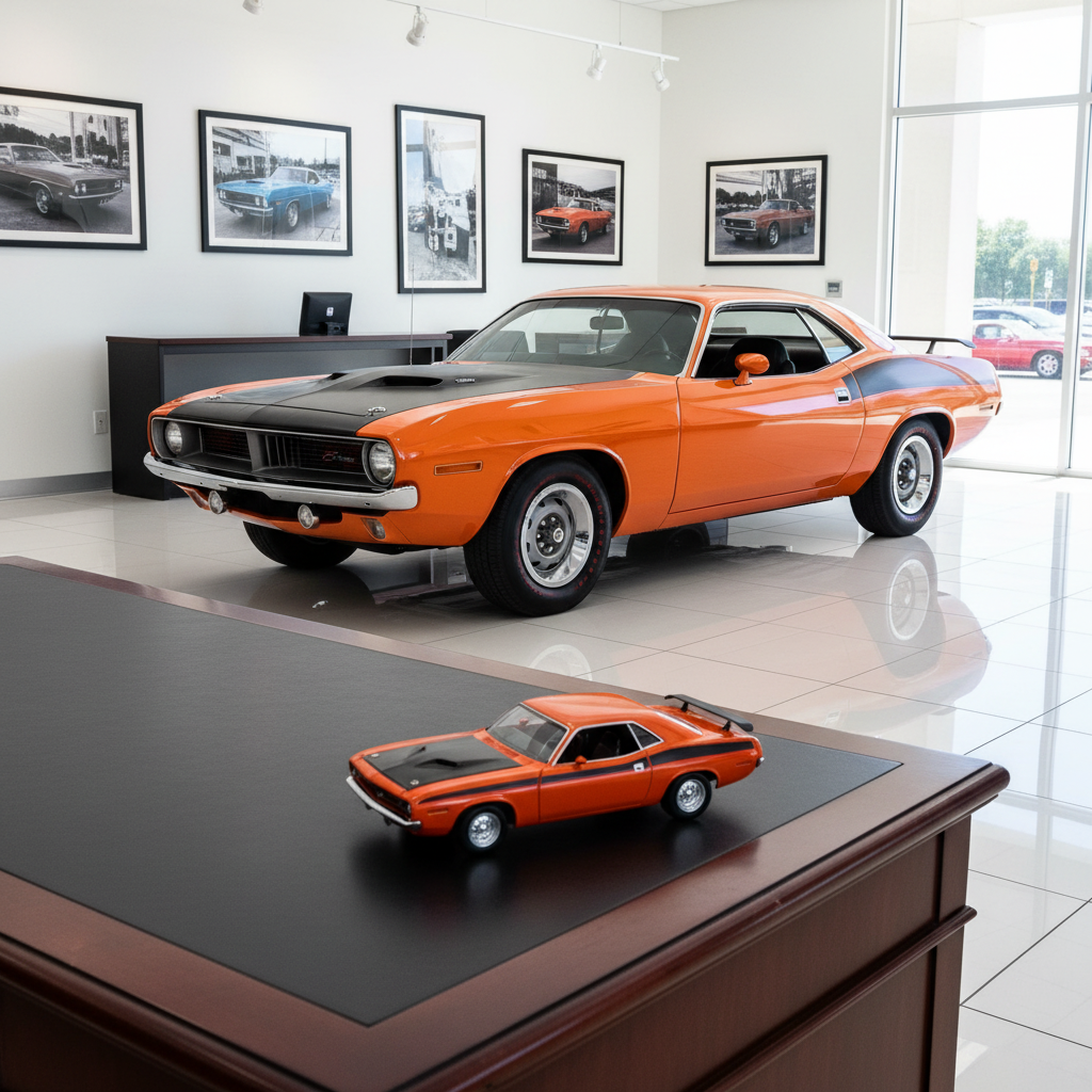 Macheta Masinuta diecast Plymouth Cuda 1970, scara 1:24