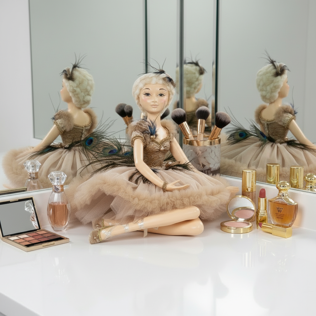 Papusa decorativa cu rochie deosebita