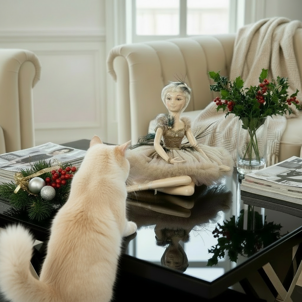 Papusa decorativa cu rochie deosebita