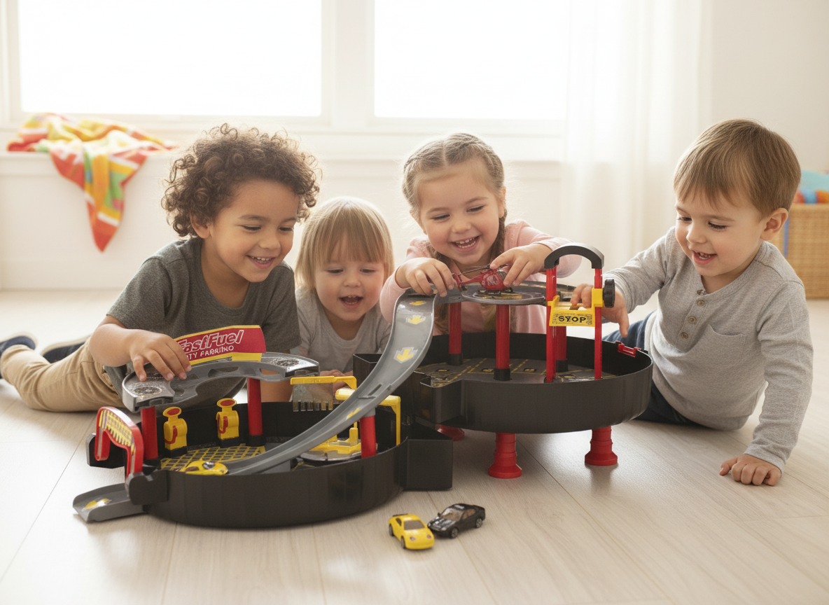 Parcare cu masinute incluse - jucarie pentru micii automobiliști