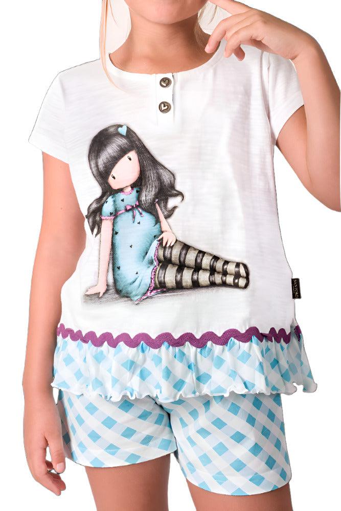 Pijama pentru copii cu tricou Gorjuss Sitting Pretty, scurte - Nitzi.ro