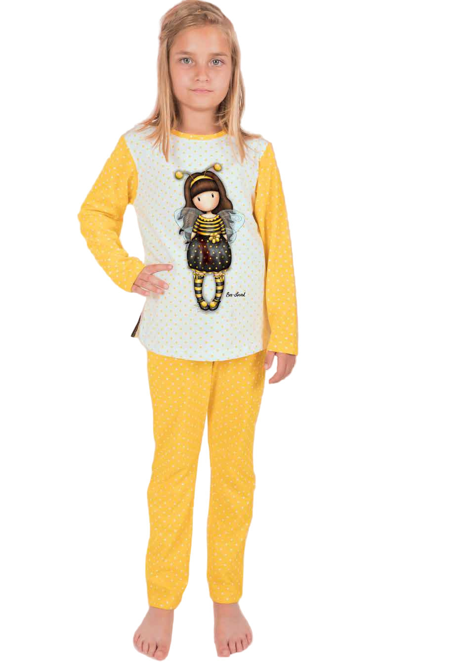 pijama copii cu Bee Loved, 100% cotton, perfectă pentru nopți liniștite
