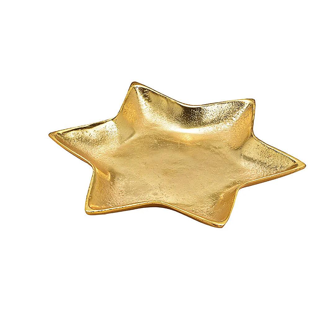 Platou auriu, metalic, Stea 26 cm - Nitzi.ro