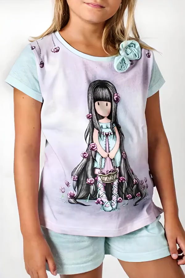 pijama fete bumbac lila santoro Rosebud