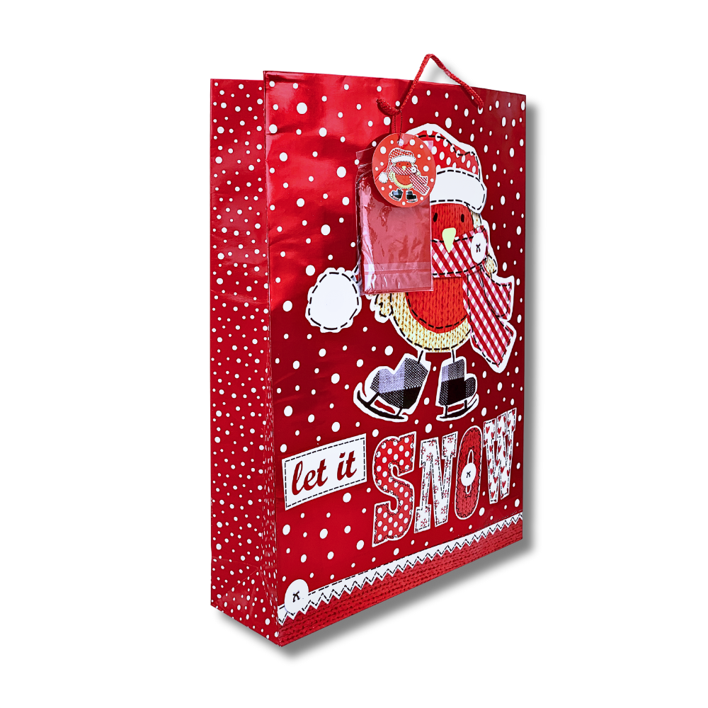 Punga iarna / Craciun cu rosu si alb Vrabiuta&Mos Craciun XL