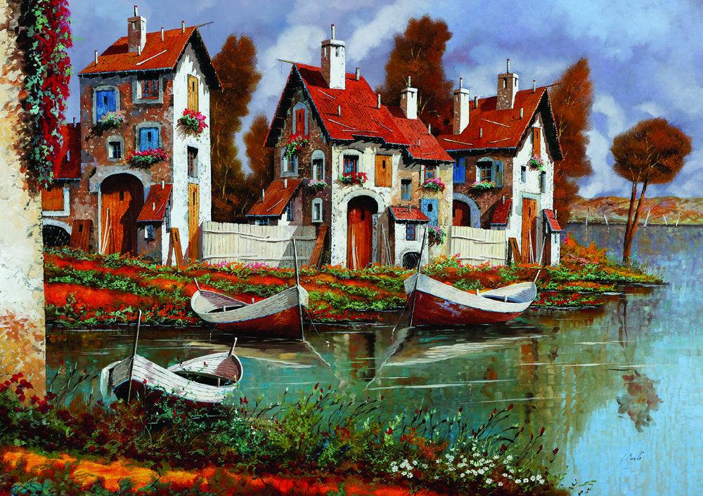Puzzle 1000 piese Case A Cerchio, ItalyGuido Borelli - Nitzi.ro