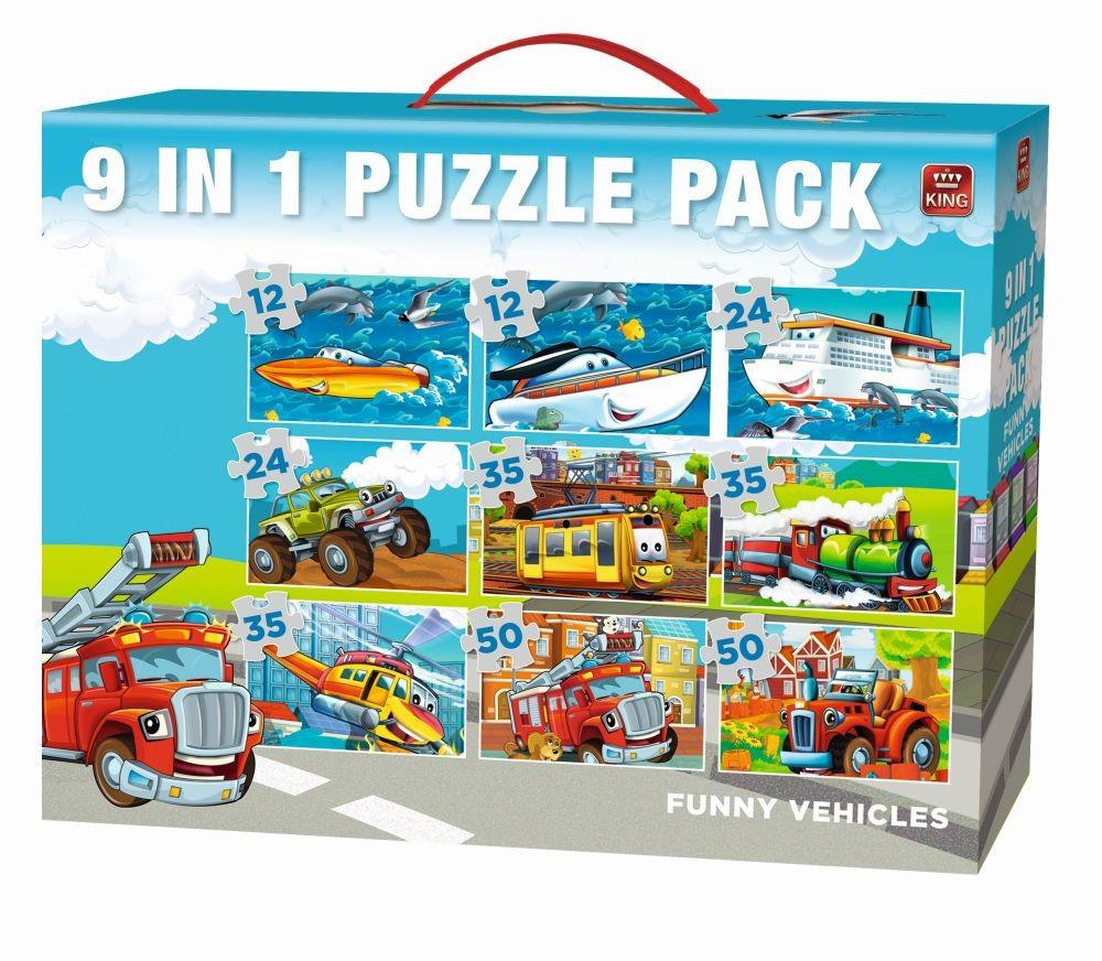 Puzzle 9in1 Funny Vehicles - Nitzi.ro