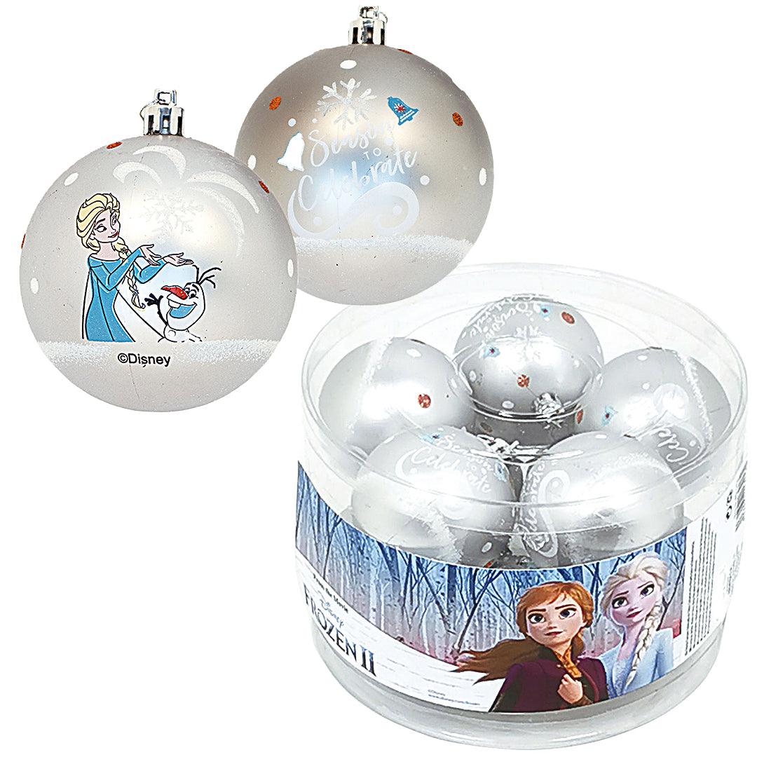 Set 10 Globuri brad Frozen argintii 6 cm - Nitzi.ro