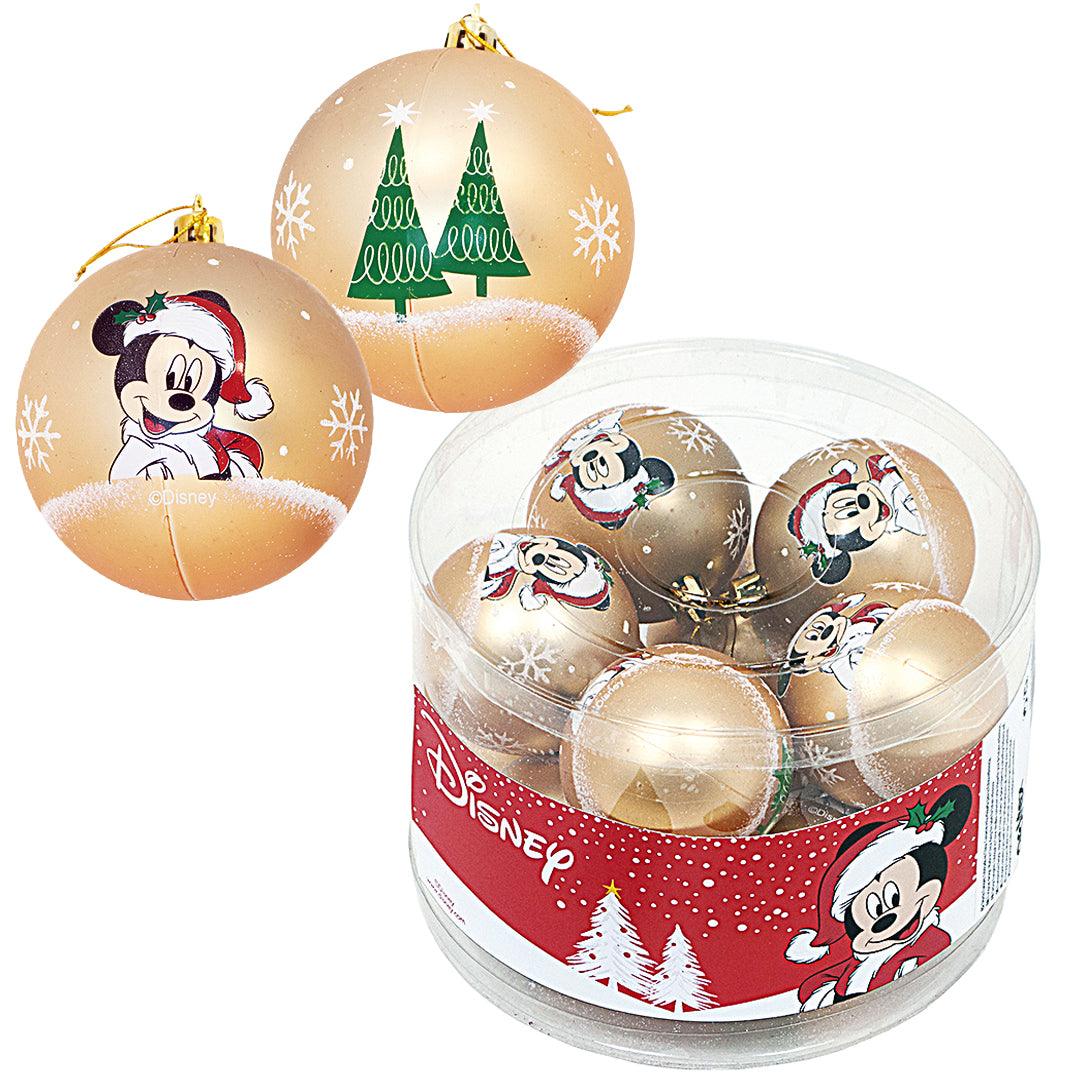 Set 10 Globuri brad Mickey Mouse aurii 6 cm - Nitzi.ro
