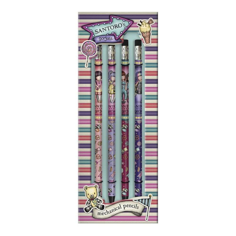 Set 4 creioane mecanice cu radiera Santoro Gorjuss Fairground - Nitzi.ro