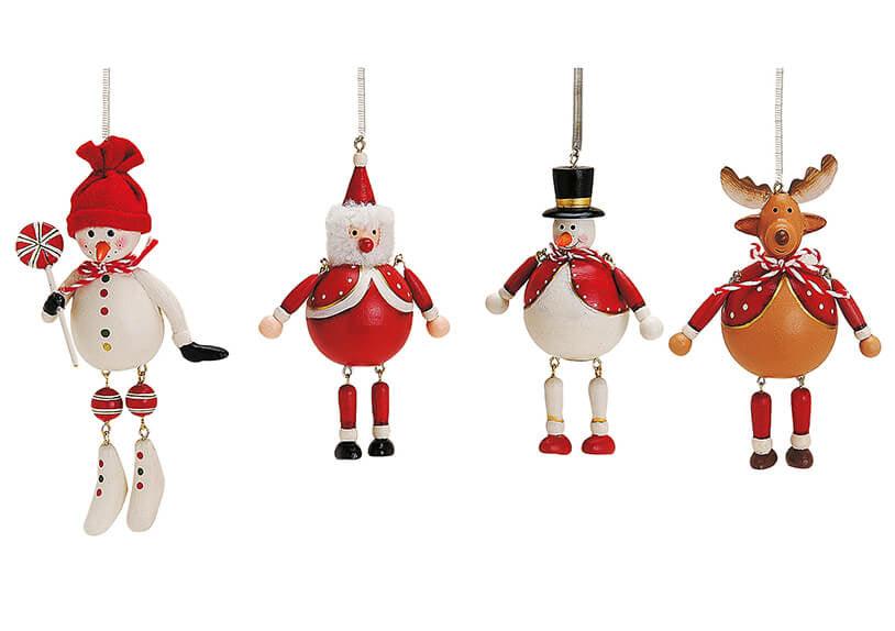 Set 4 ornamente brad lemn mici - Nitzi.ro