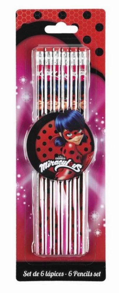 Set 6 creioane cu radiera Ladybug - Nitzi.ro