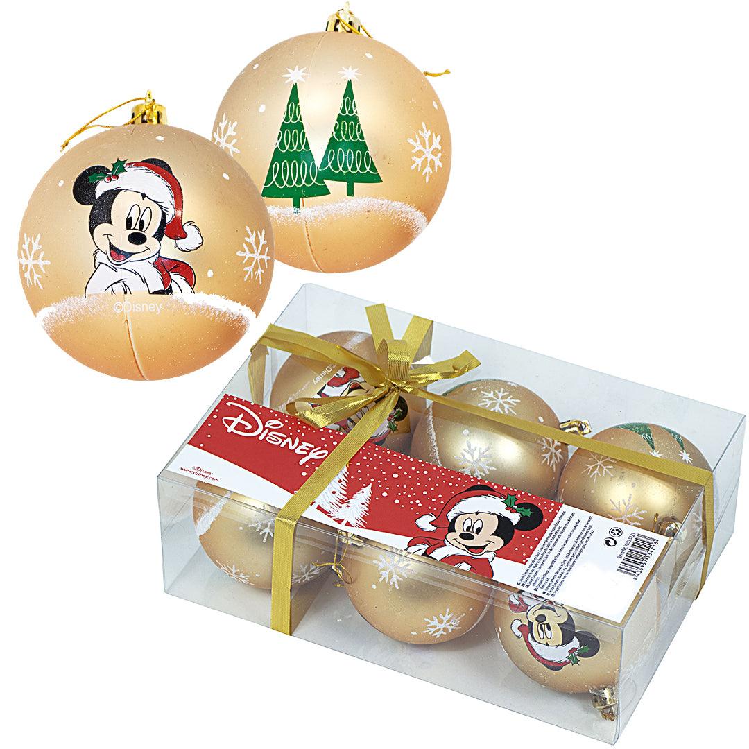 Set 6 Globuri brad Mickey Mouse aurii - Nitzi.ro