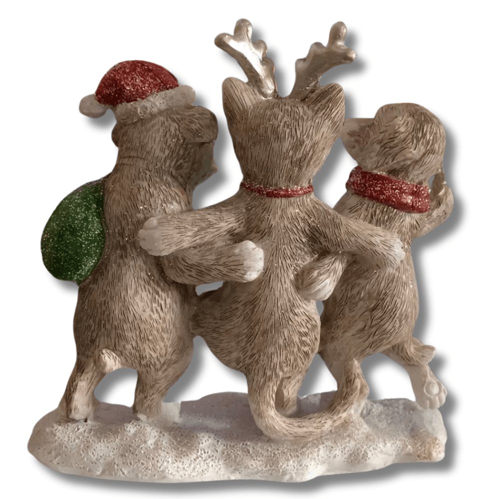 Decoratiune Statueta Craciun Pisici/Catei 12 cm - Nitzi.ro