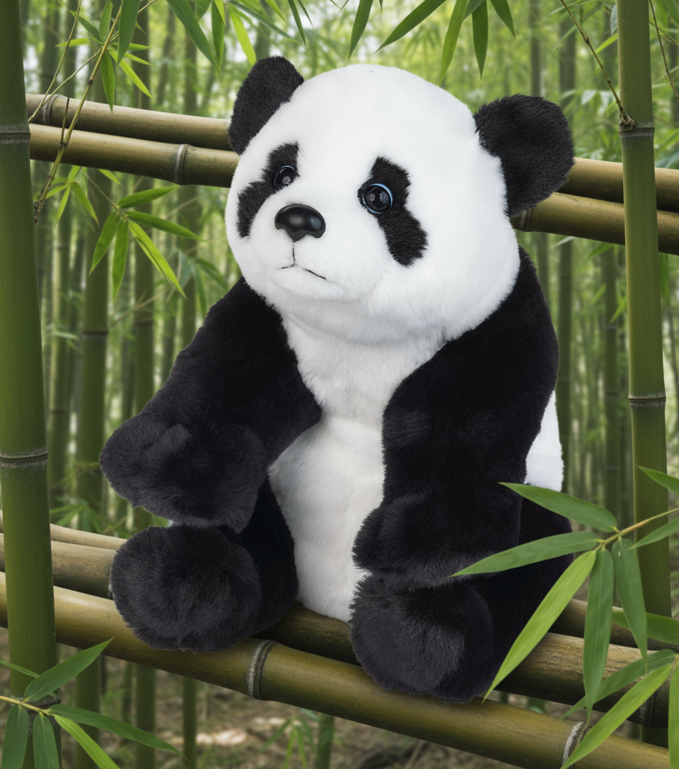 Panda de pluș Lelly 30 cm, jucărie adorabilă în mediul lui natural