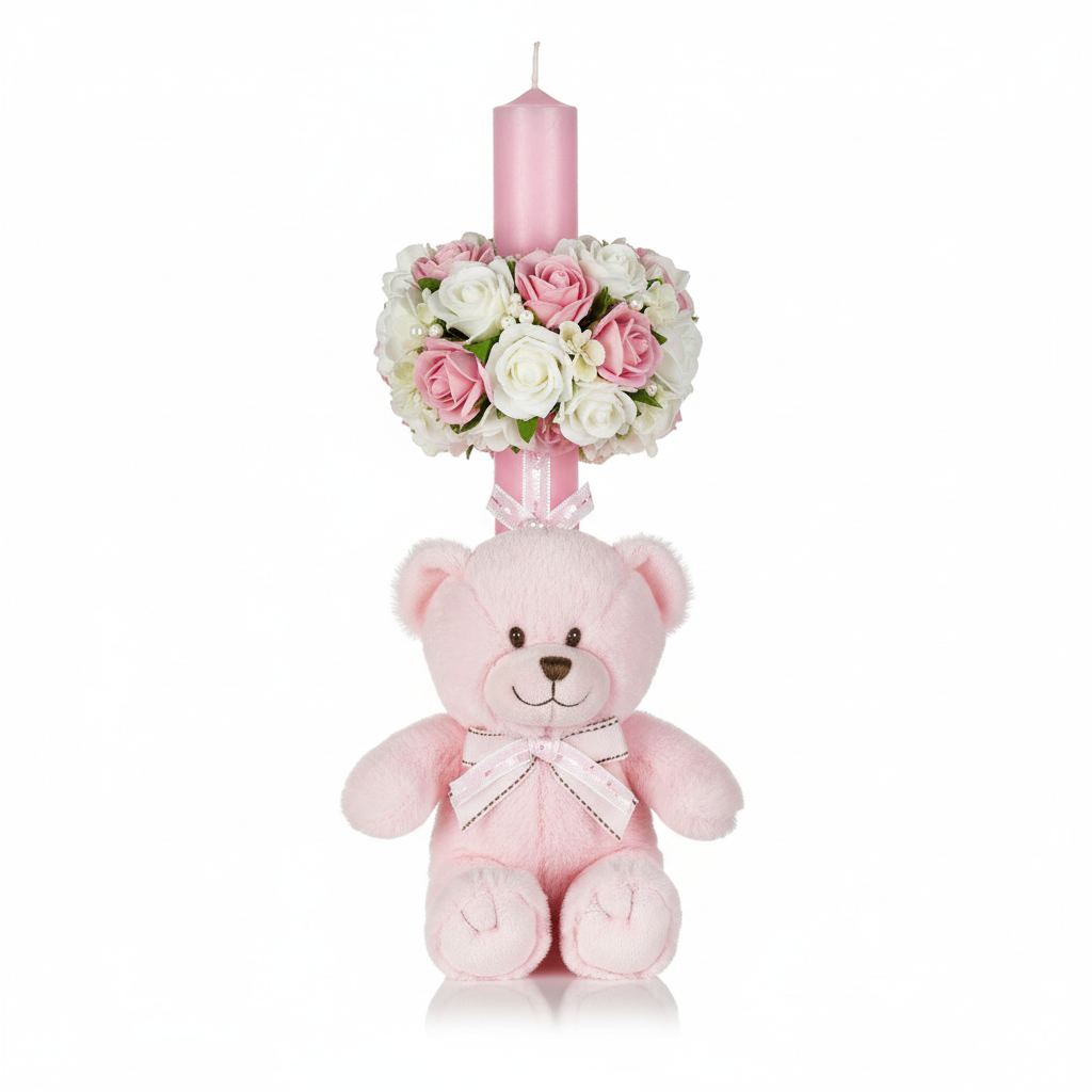 ursulet din plus 23 cm de pus la lumanarea de botez fetiță