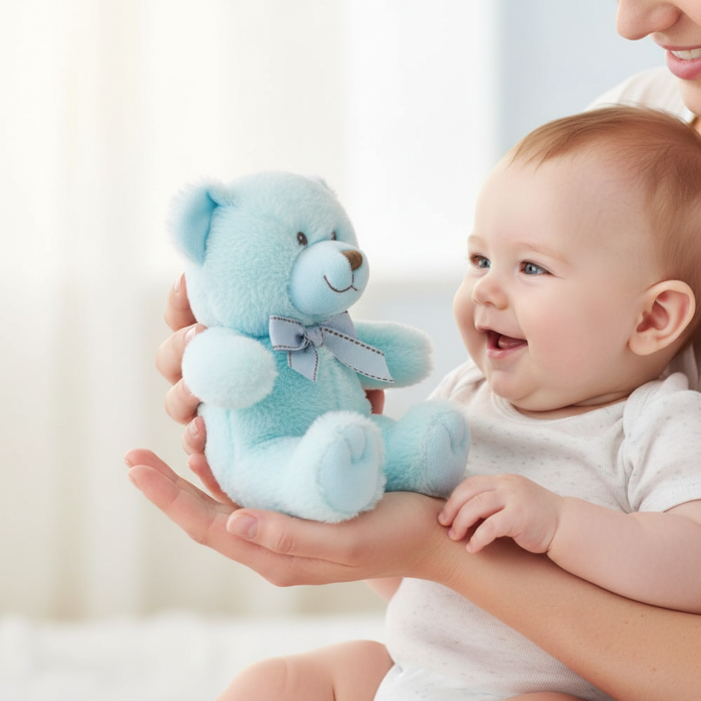 Jucărie Ursulet bleu de plus cu funda Kodi 23 cm