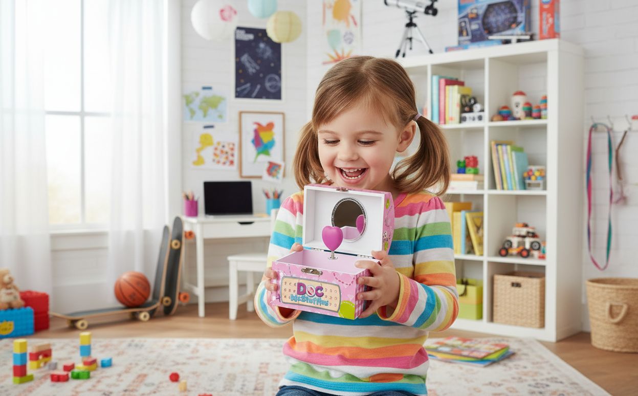 cutii bijuterii muzicale pentru copii cu licente, au compartiment interior