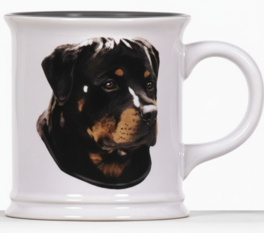 Cana cu catel rasa Rottweiler in relief - Nitzi.ro