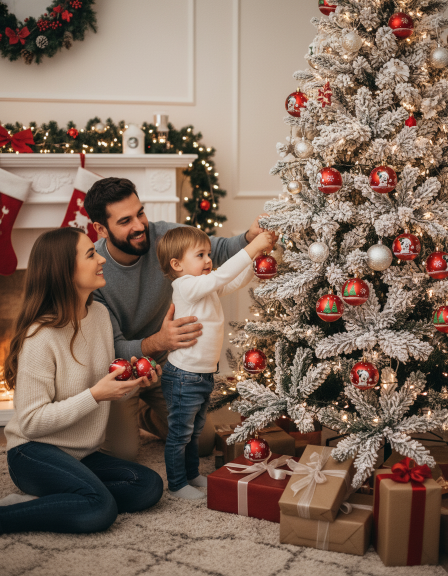 Set 10 globuri rosii 6 cm, de pus in brad cu Mickey Mouse 