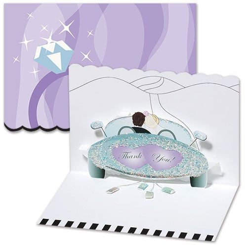 Set 8 invitatii 3D - Proaspat casatoriti
