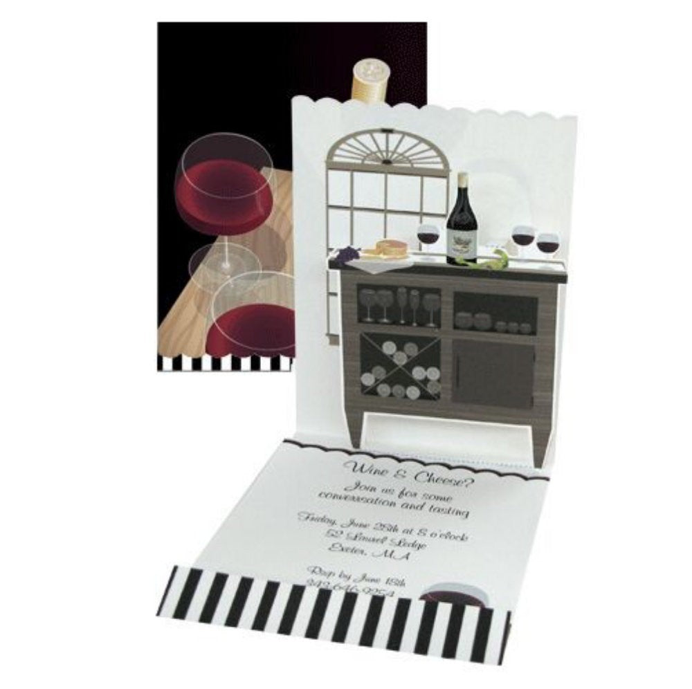 Set 8 invitatii 3D pentru evenimente speciale- Vin