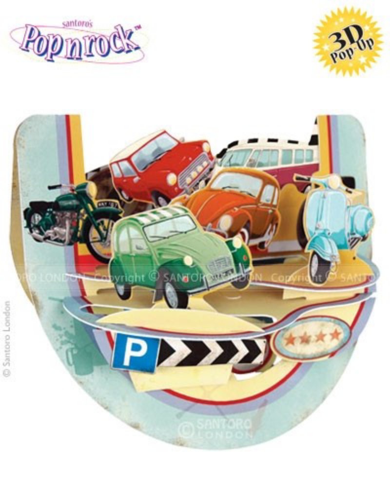 Felicitare 3D PopnRock-Vehicule retro