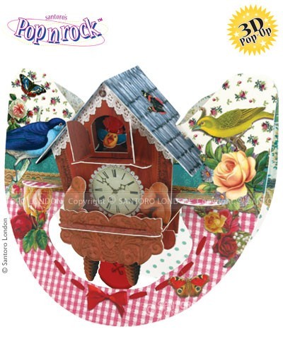 Felicitare 3D Popnrock-Ceas cu cuc