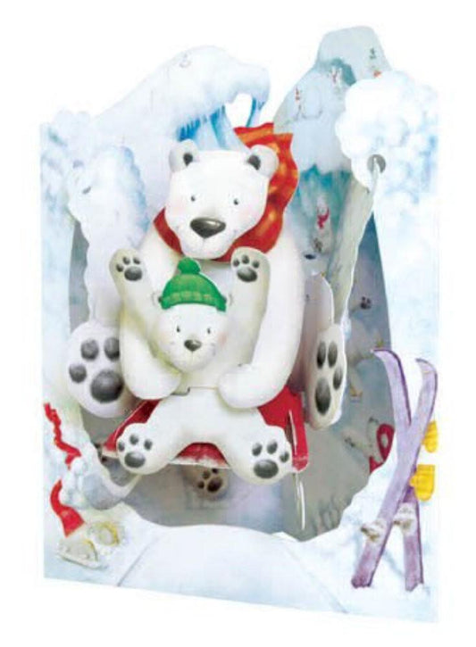 Felicitare de iarna 3D Swing Cards - Ursi polari - Nitzi.ro