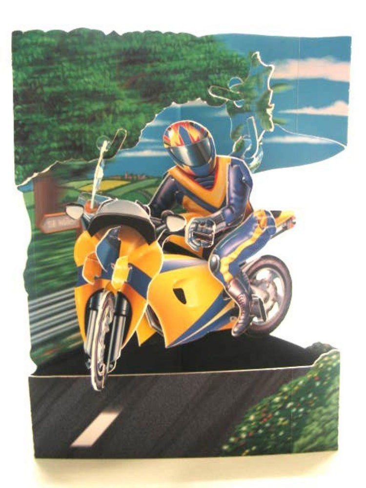 Felicitare 3D Swing Cards-Motocicleta