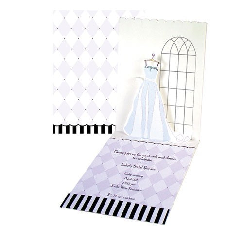 Set 8 invitatii 3D Rochie de mireasa