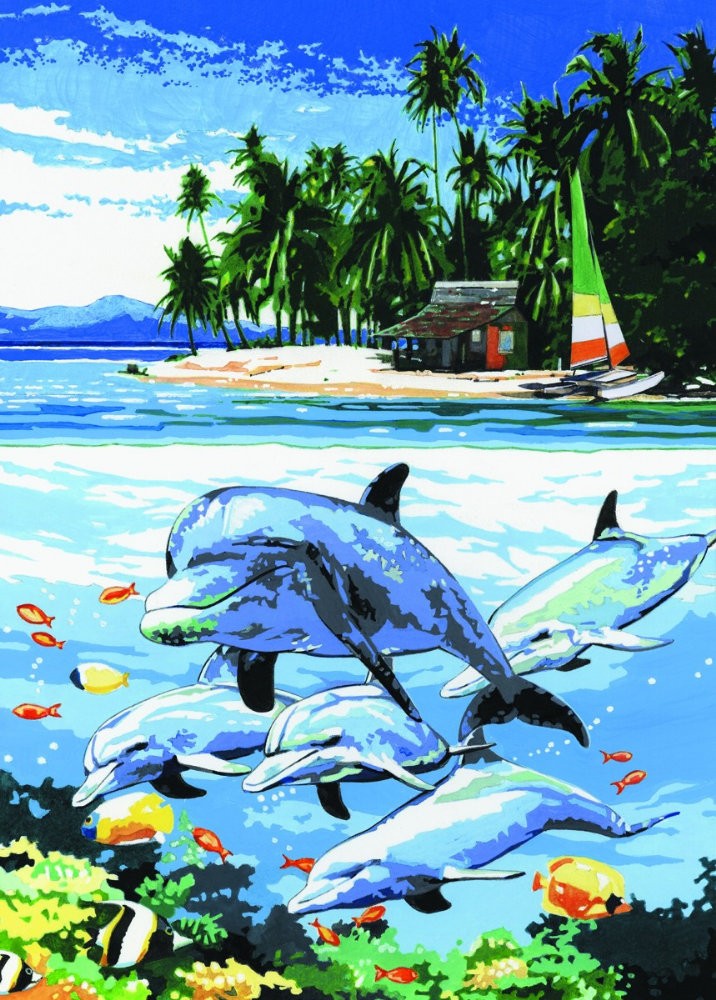 Pictura pe panza - Delfini