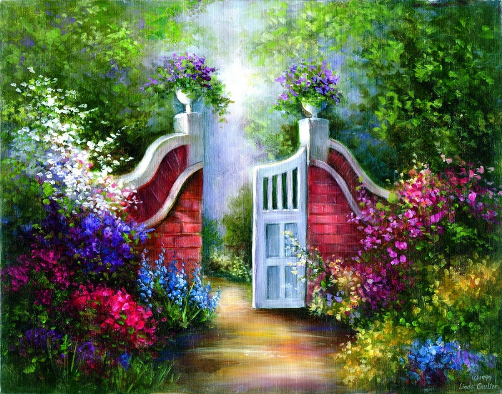 Set pictura artistica pe panza - Gradina