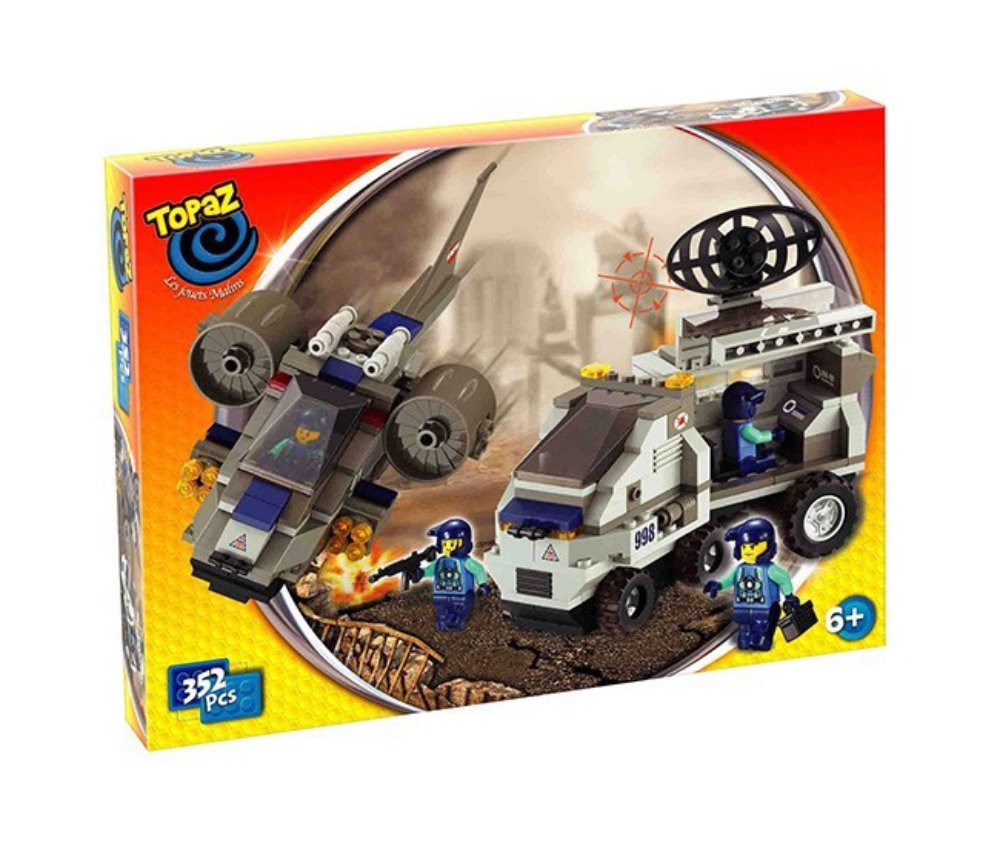 Set de construit tip lego-Camion militar si avion de asalt-352 piese