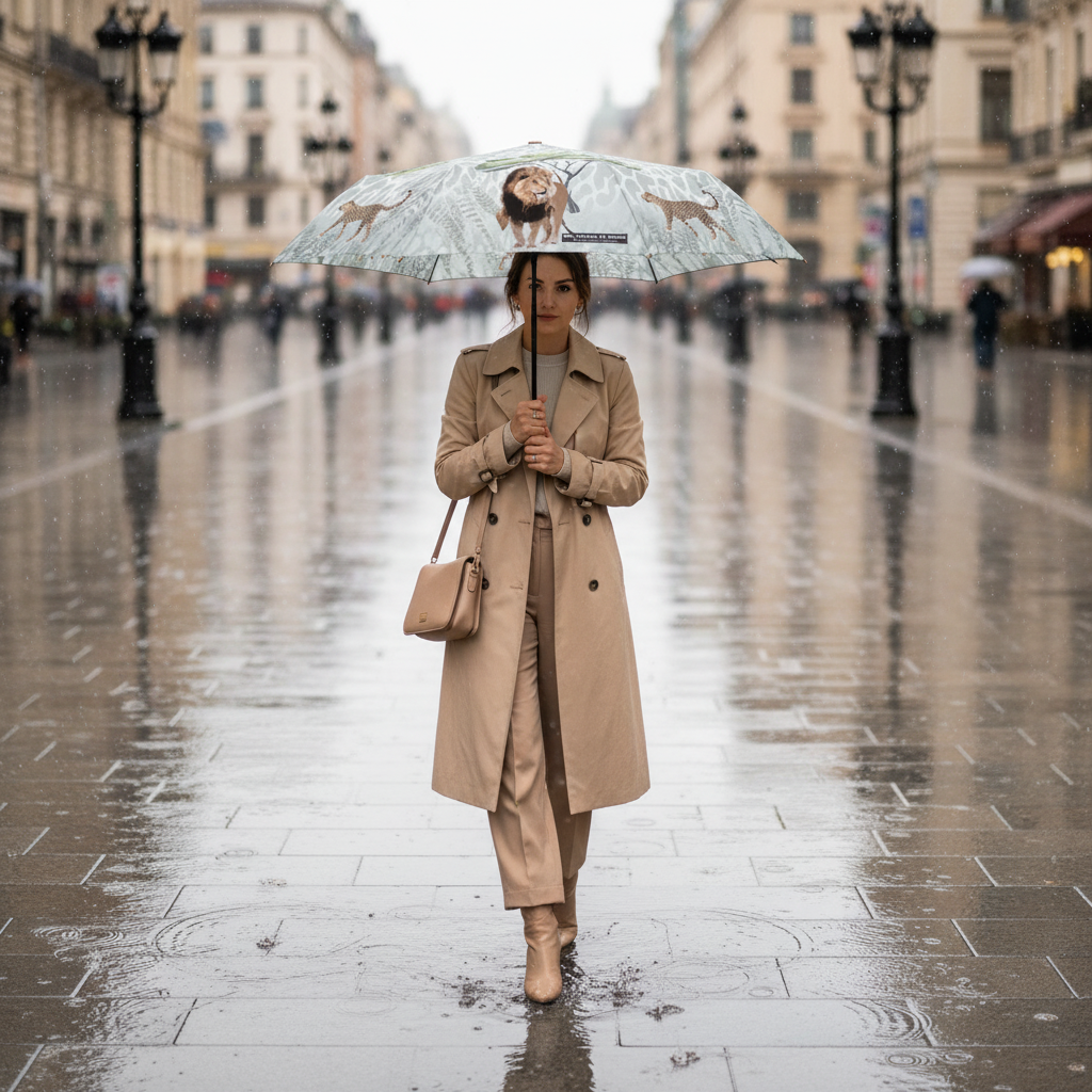 Mini umbrela ploaie pliabila cu impreimeu feline pentru femei atrăgătoare 