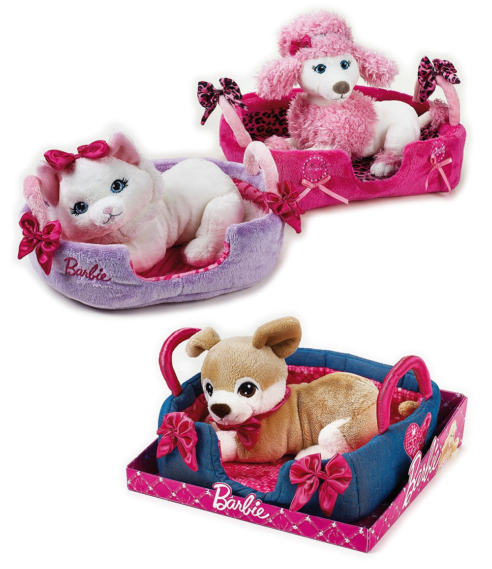 Jucarie din plus Animal companie Barbie cu pat 20 cm