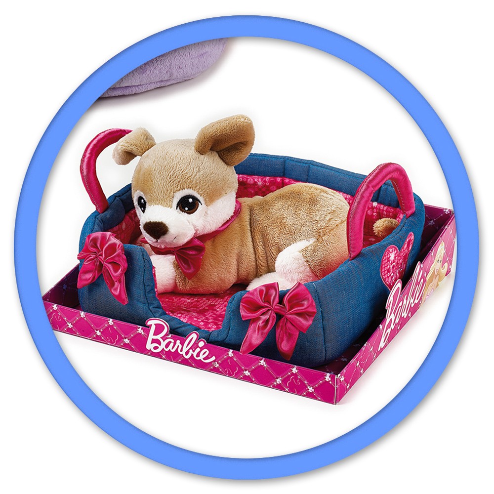 Jucarie din plus Animal companie Barbie cu pat 20 cm