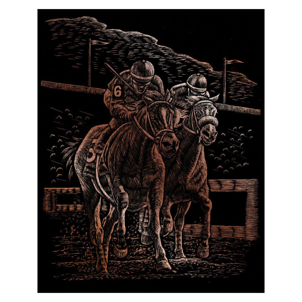 Gravura cupru-Cai de cursa 21x30 cm