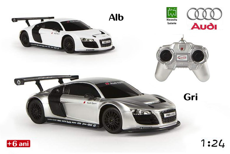 Jucarie masina Audi R8 alb cu radiocomanda RaStar