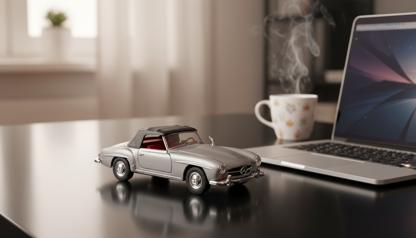 Mașina de Epocă Diecast Mercedes 300S este un model elegant și detaliat, perfect pentru băieții pasionați de automobile