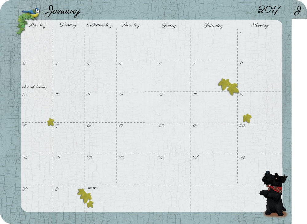 Agenda datata 2017 Scottie Dogs de la Santoro