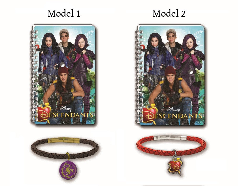 Mini jurnal 3D cu bratara negru/rosu Descendants